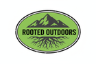Rooted Outdoors Gray Mountain Black Text Logo